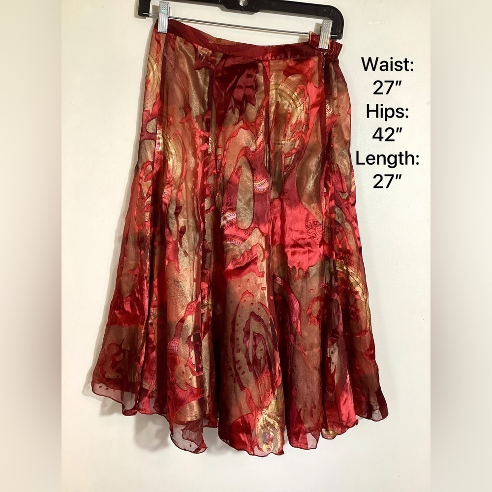 Coldwater Creek Burnout Silk Blend Skirt XS Fairy Grunge - Picture 5 of 16